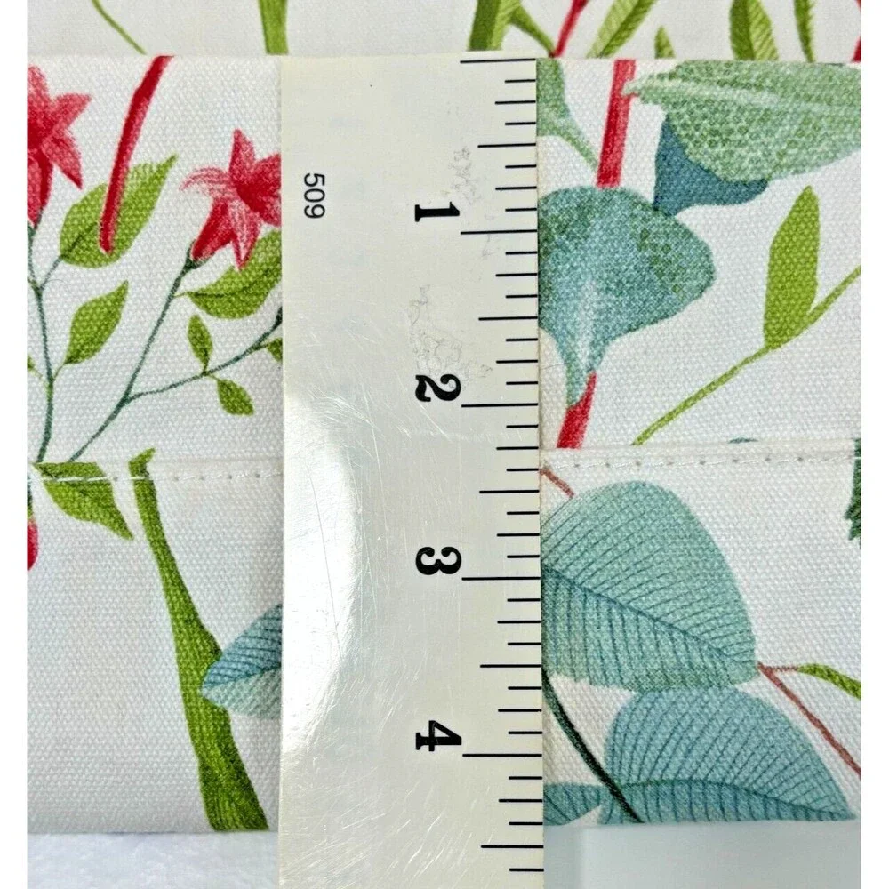 Estee Lauder White Floral Printed Canvas Shopper Tote Bag Mint Green Liner 